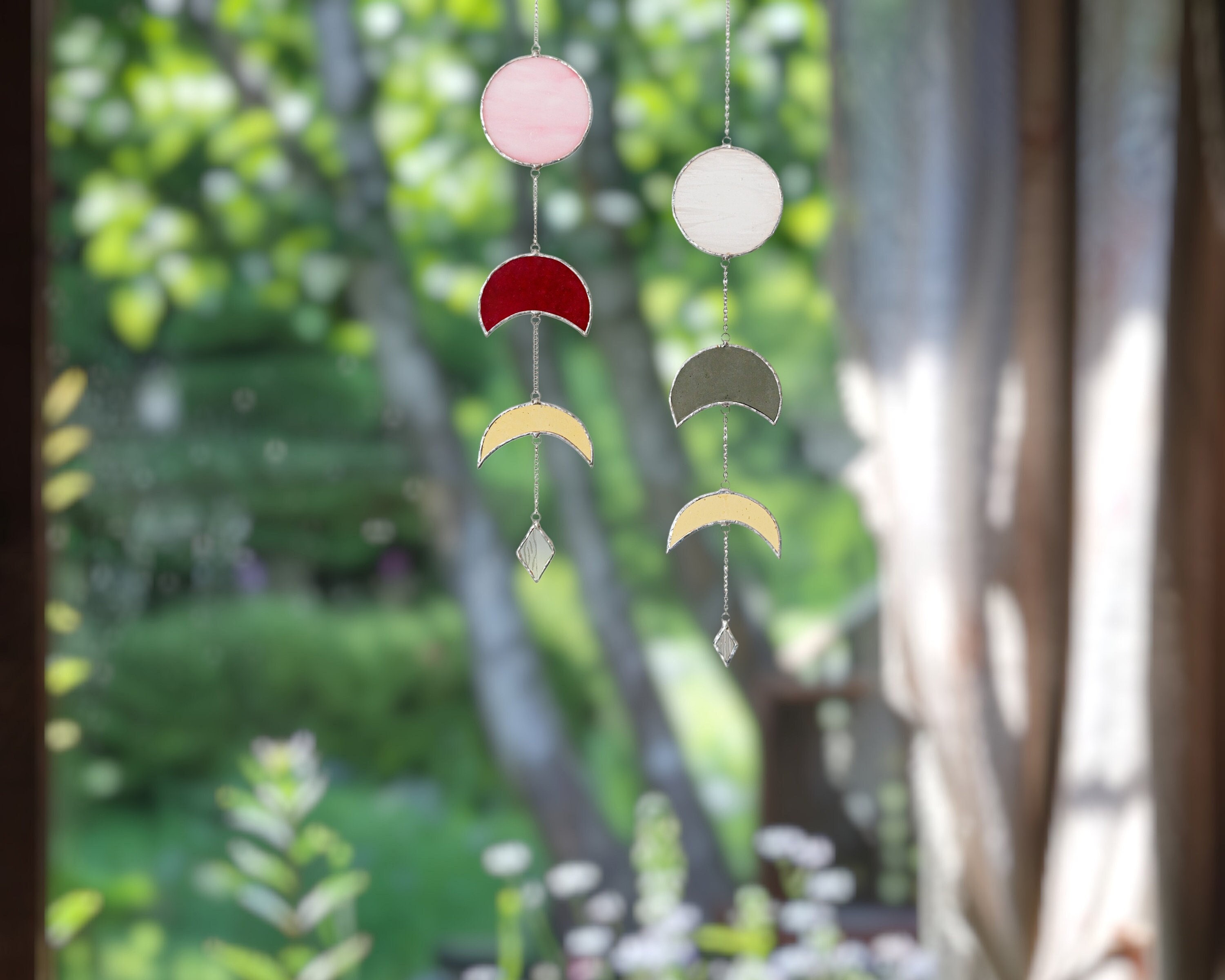 Moon Phase Stained Glass, Moon Suncatcher, Moon Phase Decor, Custom ...