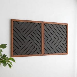 Panel de líneas geométricas de madera para decoración de pared, letrero de madera para guardería, imagen para sala de estar Y73
