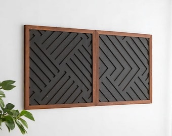 Geometric Lines Panel Wood Wall Art Decor Wooden Nursery Sign Picture Living Room Y73