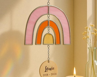 Regalo conmemorativo para gatos, Puente arcoíris de cristal, Regalo de condolencias para animales, Atrapasol conmemorativo, Recuerdo para perros, Sobre el arcoíris, Atrapasol por la muerte de una mascota F32