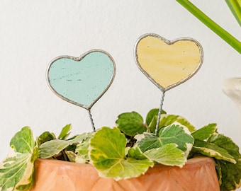 Estaca de cristal con forma de corazón para plantas – Decoración bohemia para macetas F44