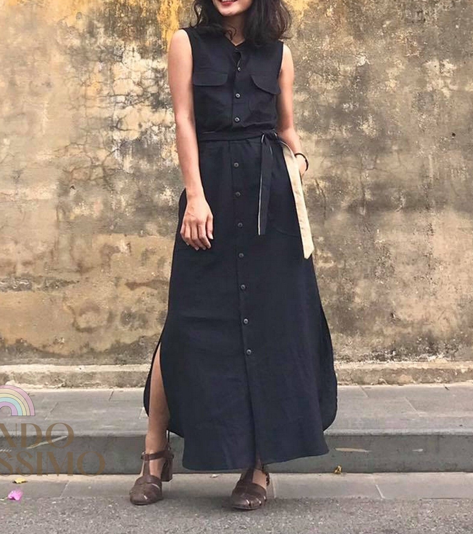 Black Linen Shirt Dress Linen Button Down Summer Dress With Etsy