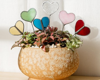 Stained Glass Valentine Heart Plant Stake For Home And Gift Decor F44