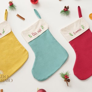 Embroidered Linen Stocking, Christmas Stockings, Linen Stocking, Personalized Gift, Name Stocking, Holiday Stocking, Minimal Stocking X03 image 9