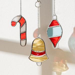 Stained Glass Christmas Ornament Holiday Suncatcher for Festive Decor F90