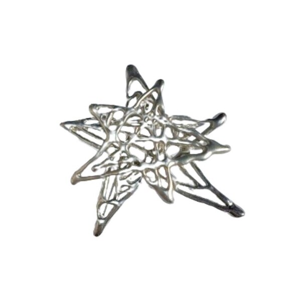 Broche de estrella de acero inoxidable, joyería de gran calidad, joyería fina, broche estrella plata, joyería broche, alfiler de estrella