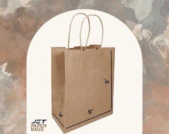 Brown Kraft Paper Bags with Twisted Handles (8x4x9)