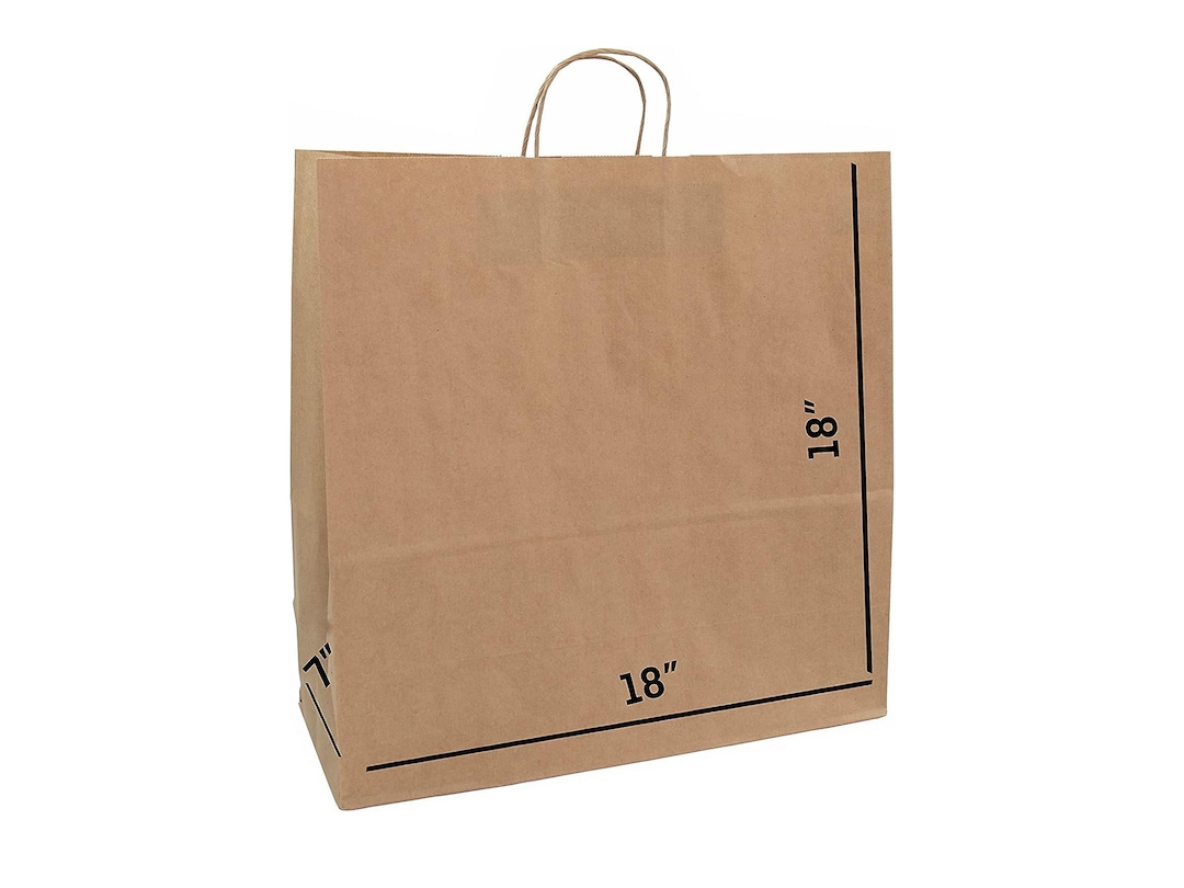 Large Brown Kraft Paper Bags With Twisted Handles (18x7x18) - Etsy