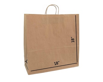 Large Brown Kraft Paper Bags with Twisted Handles (18x7x18)