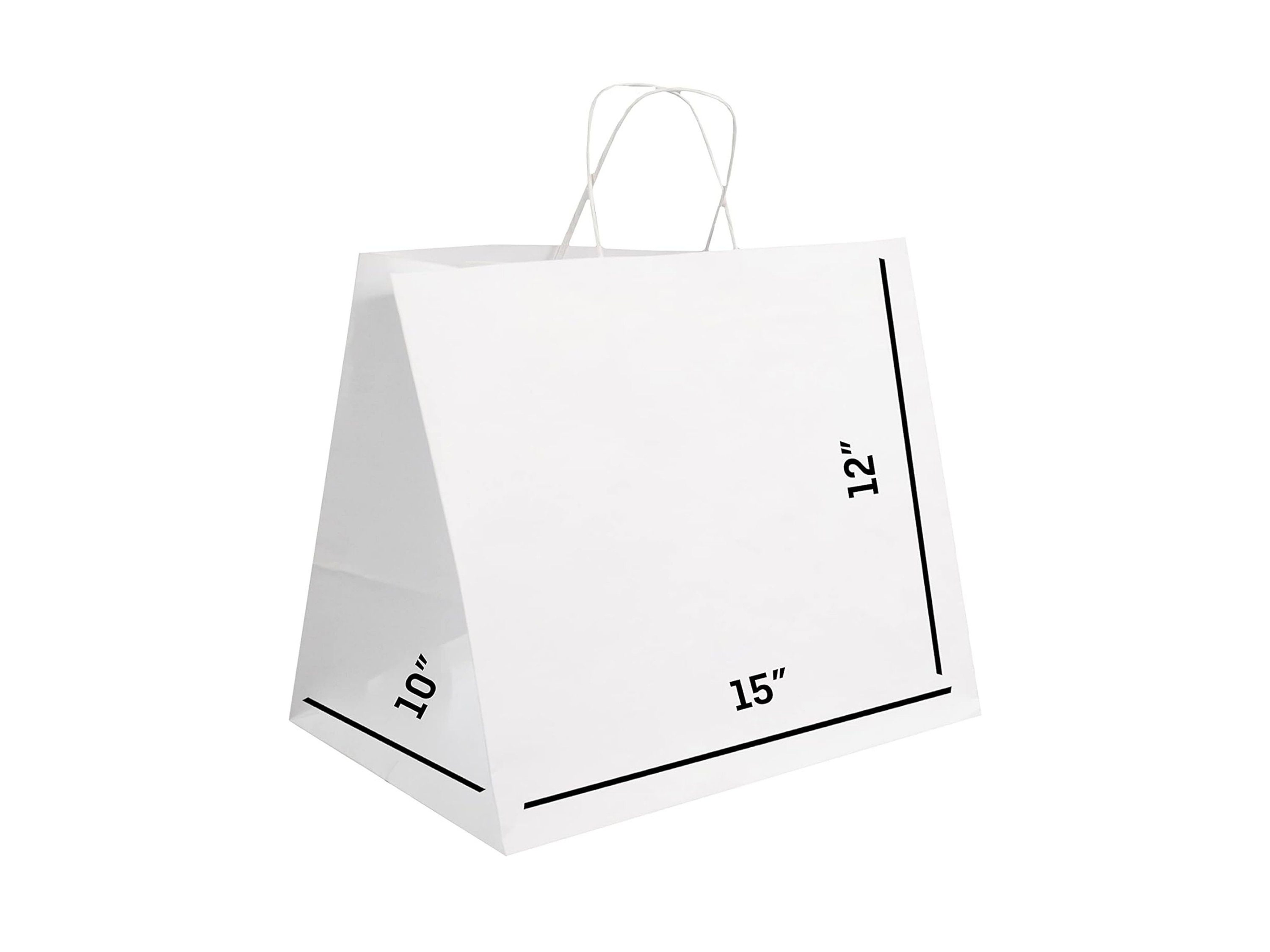 Prime Line Packaging White Gift Bag, Small Paper Bags with Handles