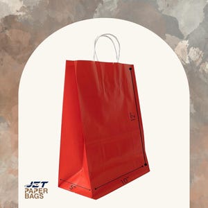 RED Colored Paper Gift Bags with Twisted Handles, 10x5x12, Ideal for Birthday, Christmas, Hallowen Gifts, Party, Weddings