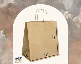 Brown Kraft Paper Bags with Twisted Handles, Party Favor, Gift Bag (11x7x12 inches)
