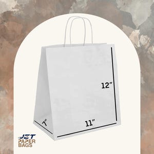 White Kraft Paper Bags with Twisted Handles (11x7x12): Eco-Friendly Retail & Gift Bags