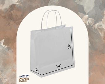 White Kraft Paper Bags with Twisted Handles (10x5x10)