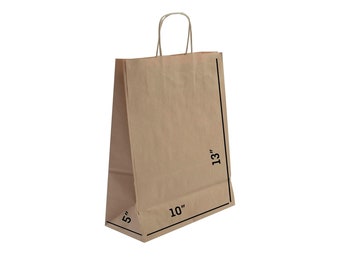 Brown Kraft Paper Bags with Twisted Handles (10x5x13)