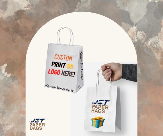 Custom Logo Printing on Brown Kraft Paper Gift Shopping Bag One sided Print on Eco Friendly Paper Bag Personalized Kraft Paper Bag Etsy