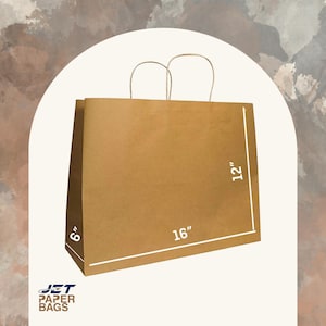 Brown Kraft Paper Bags with Twisted Handles (16x6x12)