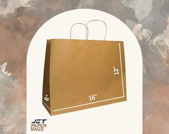 Brown Kraft Paper Bags with Twisted Handles (16x6x12)