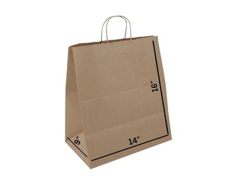 Brown Kraft Paper Bags with Twisted Handles (14x9x16)