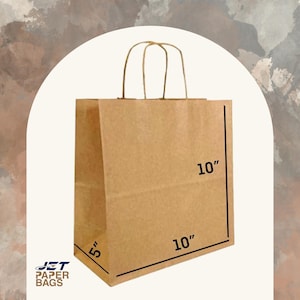 Brown Kraft Paper Bags with Twisted Handles (10x5x10)