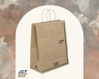 Brown Kraft Paper Bags with Twisted Handles (13x7x17)
