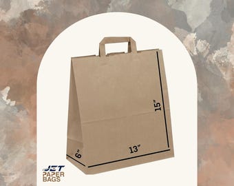 Eco-Friendly Brown Kraft Paper Bag with Handles (13x6x15)