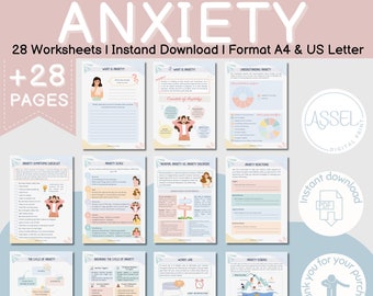 Anxiety Worksheet journal  ,CBT worksheets, Therapist therapy, anxiety triggers, school counselor resources, social psychology, depression