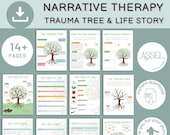 Narrative Therapy Worksheets, Trauma Tree, Life Story (Digital Download)