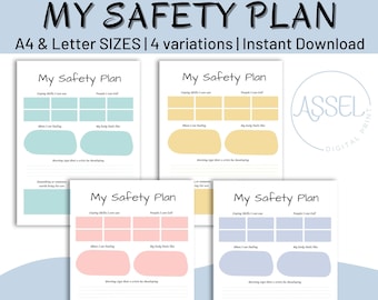 Crisis Safety Plan, Therapy Worksheets, Counseling Tools (Digital Download)