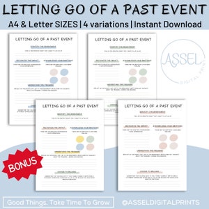 Letting Go of The Past or a Resentment,Letting Go Forgiveness Printable Worksheet Journal,Mental Health Journal,printable therapy tools