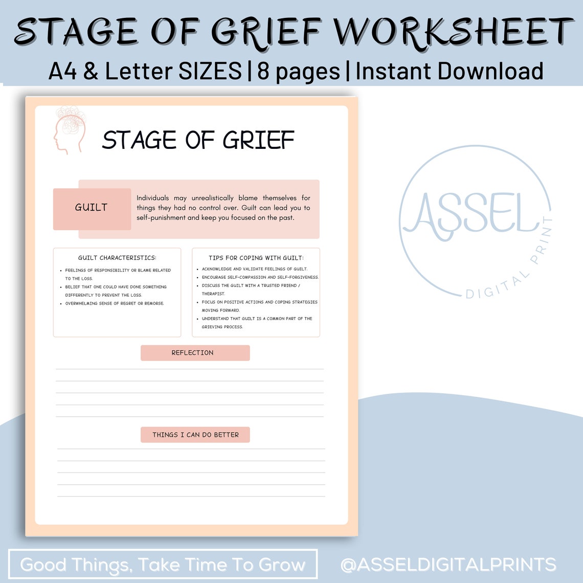 Stages of Grief Worksheets Grief and Loss Bereavement Grief Therapy Stages of Grief Worksheets Grief and Loss Bereavement Grief Therapy