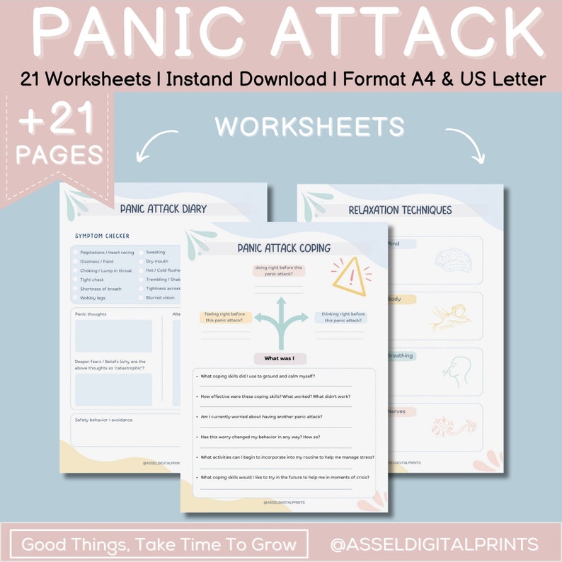 Panic Disorder Worksheet ,panic Attack Workbook, Supporting Someone ...