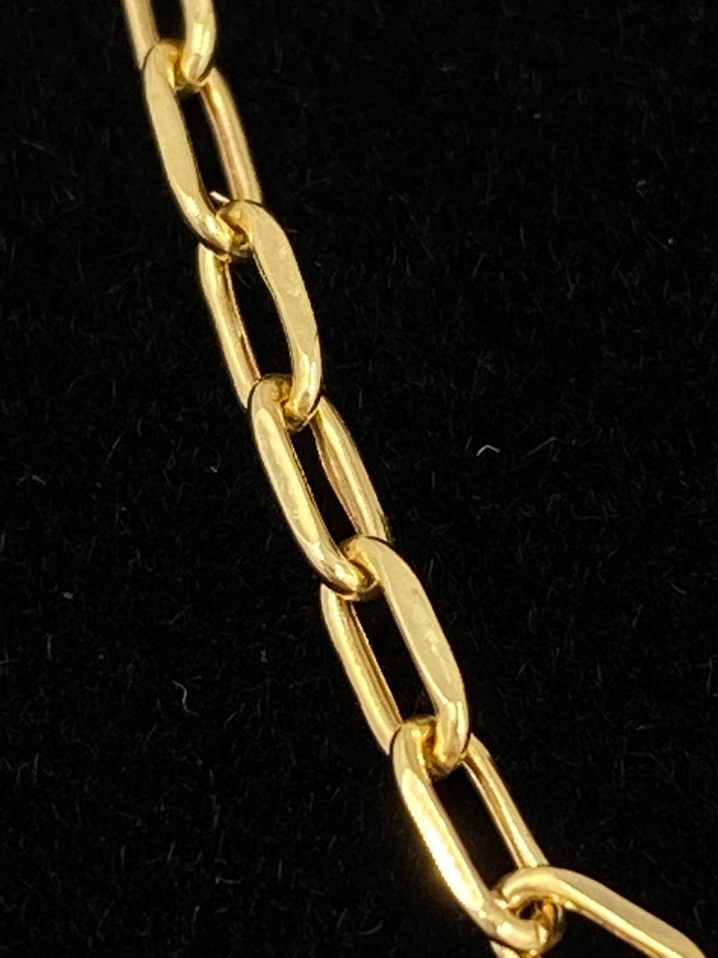 Solid 10K Gold Paperclip Chain Necklace Genuine Gold Etsy