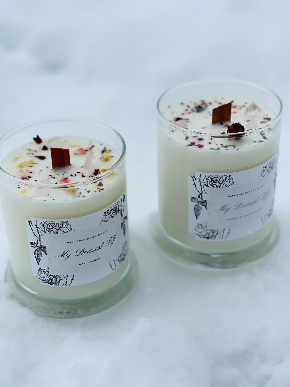 Handcrafted Soy Candles w/ Essential Oil Blends Dry Florals Etsy