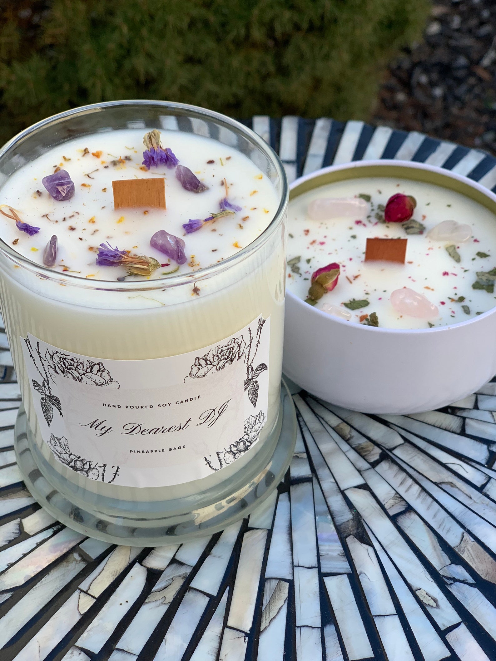 Handcrafted Soy Candles w/ Essential Oil Blends Dry Florals Etsy