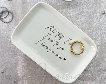 Mother of The Bride Ring Dish, Mother's Day Gift, Custom Ring Dish, Trinket Tray, Mom Ring Dish, Jewelry Dish For Mom, Ceramic Ring Dish