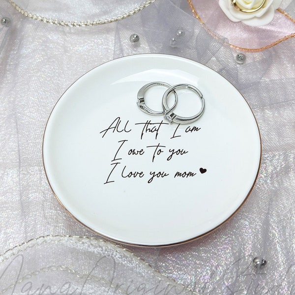 Jewelry Dish For Mom, Mother of The Bride Ring Dish, Mother's Day Gift, Trinket Tray, Mom Ring Dish, Ceramic Ring Dish _NND
