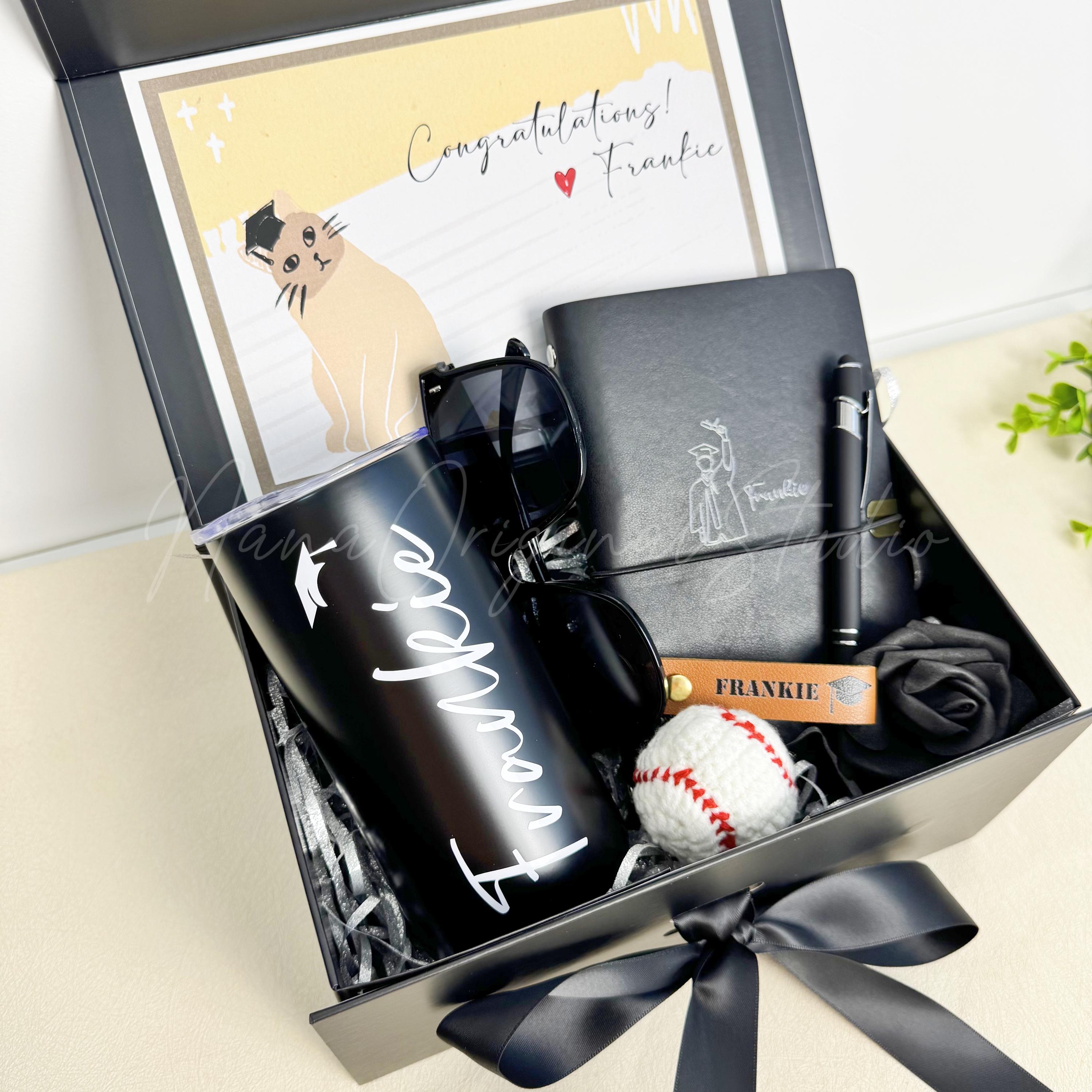 Custom Graduation Gift Box for Him, Baseball Lover Graduation Gift, Crochet Baseball Gift Set, Notebook Present Box, Class of 2025 Gift