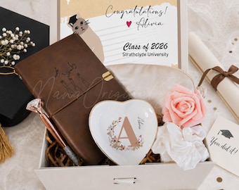 Personalized Graduation Gift Box for Her, Custom Graduation Gift Set, College Graduation Gift, Class of 2026 Gift, Graduate Gift Box