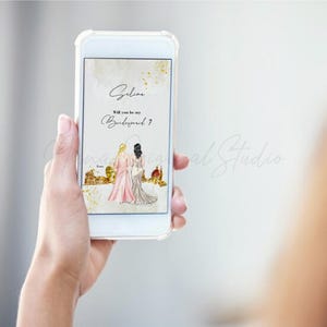 Carte d'invitation de mariage personnalisée, Seras-tu ma demoiselle d'honneur ?, Invitation numérique de mariage personnalisée