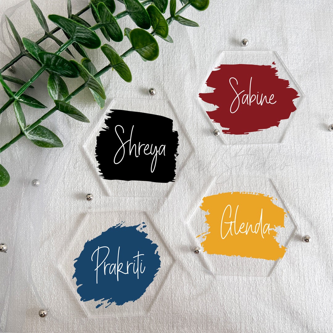 Personalized Acrylic Places Names Hexagonal Acrylic Name Etsy