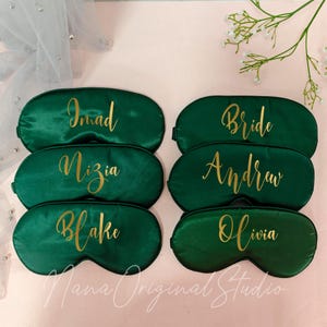 Personalized Travel Sleeping Mask, Bridal Shower Sleep Mask, Stain Eye Mask, Slumber Party Favor, Birthday Gift