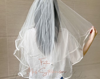 Velo personalizzato per la futura signora con pettine per capelli, velo per addio al nubilato, velo da sposa, regalo per la doccia nuziale, accessori da sposa moderni