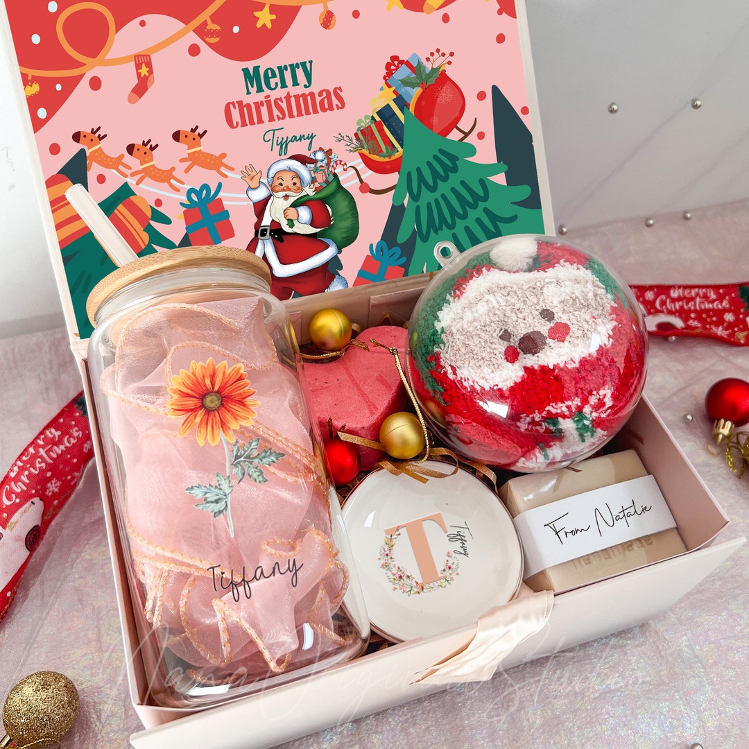 Personalized Christmas Gift Box, Christmas Eve Surprisebox With Handmade Bath Bomb, Deluxe