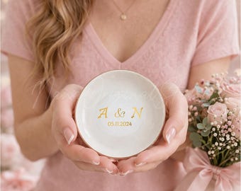 Our First Home Gift, Personalized Ring Dish, Custom Initial Jewelry Dish, Housewarming Gift for Couple, New Home Gift, Wedding Gift Idea