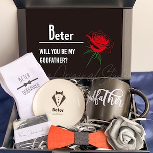 Caja de regalo personalizada para el padrino, ¿Quieres ser mi padrino?, Caja de propuesta de El Padrino, Regalo para el padrino, Regalo para el padrino _NNP4