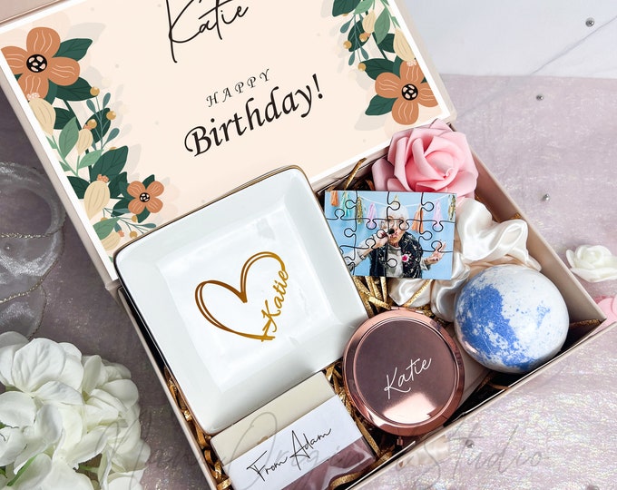 Funny Birthday Gift Box With Portrait Puzzle, Unique Friendship Box With Dish, Spa Gift Box Set, Self Care Package