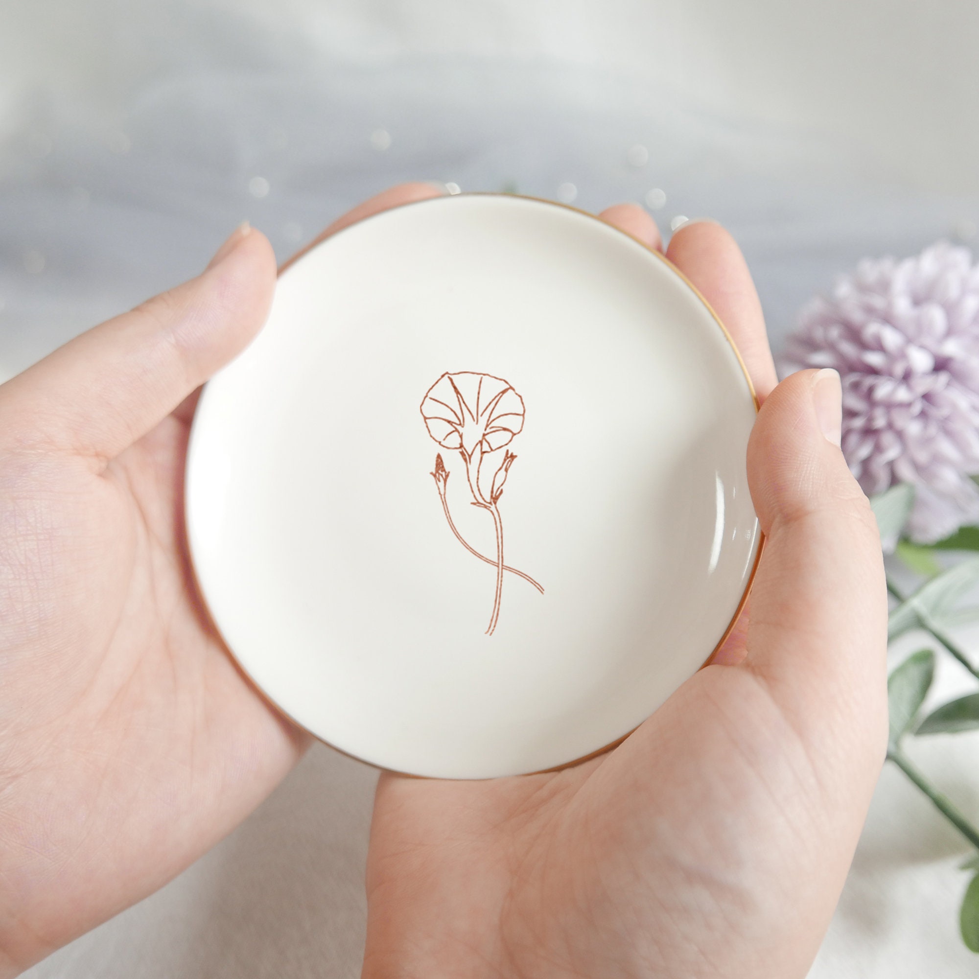 old sea × NATAL DESIGN 花rim プレート 別注 NATAL DESIGN ROMANTIC FLOWER RIM DISH