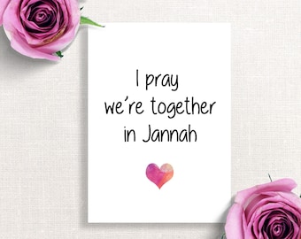 Cute Islamic Love Anniversary Valentines Greeting Card for Wife Husband Friend or Family Thank you - A6