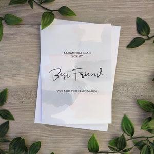 Islamitische beste vriend kaart - Valentijnsdag palentines dag cadeau - bestie - alhamdulillah
